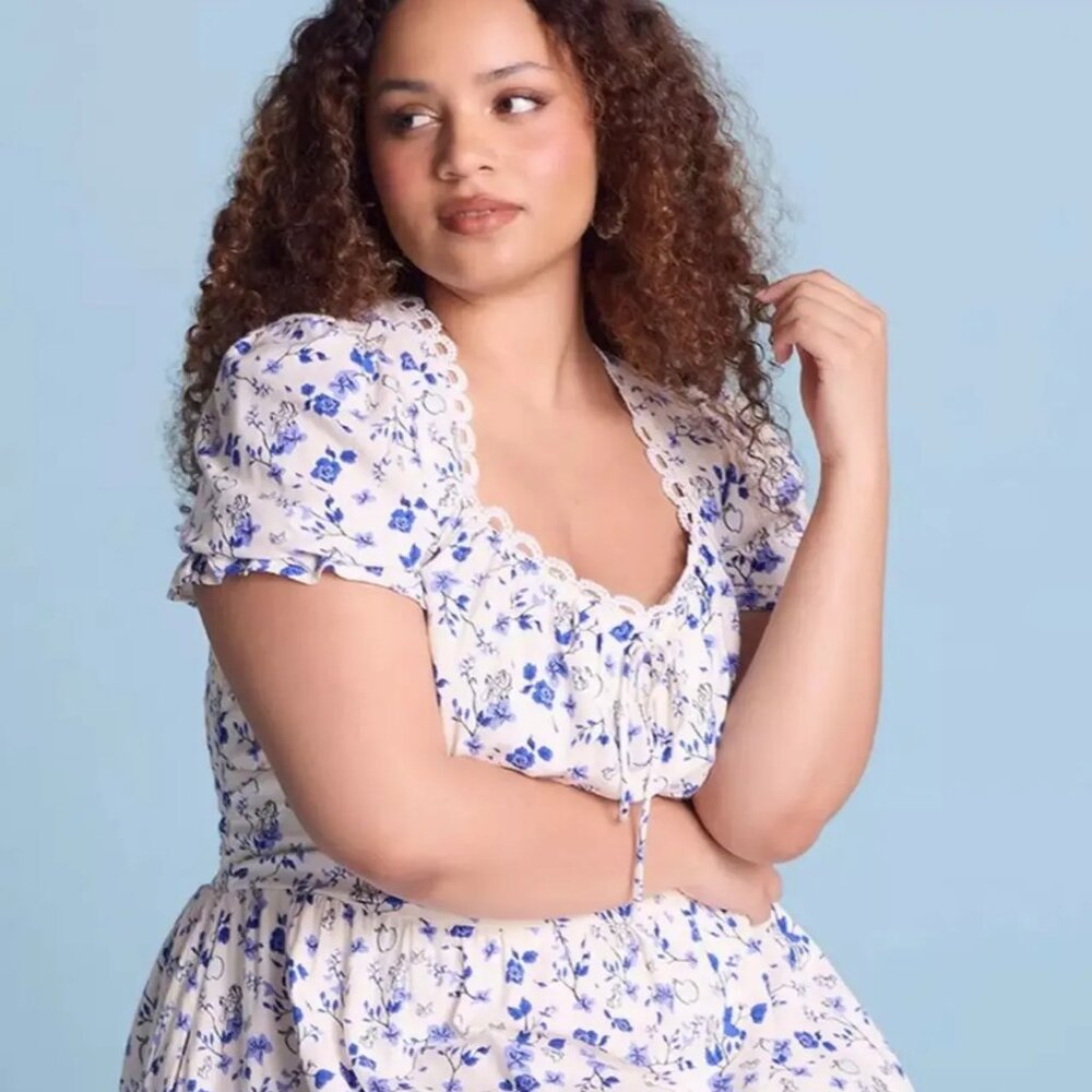 Her Universe Disney Snow White And The Seven Dwarfs Floral Dress Plus Size 1x